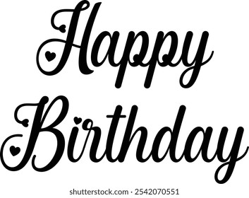 Happy birthday typography design illustration.