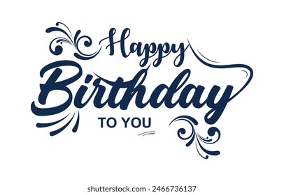 Feliz cumpleaños Vector de diseño de tipografía. Hermosa tarjeta de felicitación rayada caligrafía palabra de texto negro. Escrito a mano moderno cepillo de letras de fondo blanco aislado Vector