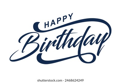 Feliz cumpleaños Vector de diseño de tipografía. Hermosa tarjeta de felicitación rayada caligrafía palabra de texto negro. Escrito a mano moderno cepillo de letras de fondo blanco aislado Vector	