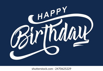 Feliz cumpleaños Vector de diseño de tipografía. Hermosa tarjeta de felicitación rayada caligrafía palabra de texto negro. Escrito a mano moderno cepillo de letras de fondo blanco aislado Vector	