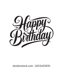 Happy birthday, typography design vector
