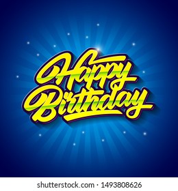 Happy Birthday Typography Effect Vector Illustration
