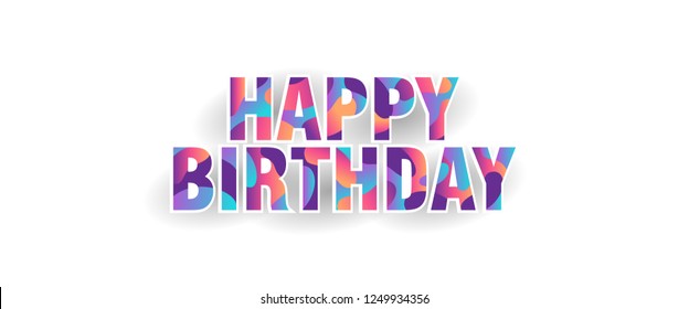 happy birthday typography with gradient colors