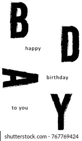 happy birthday typography. hand drawing and brush vector