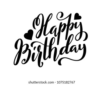 Happy Birthday Typography Handdrawn Lettering Vector Stock Vector ...