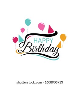 Happy birthday typography Lettering Design. Posters, Greeting Cards And Invitation