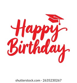 Happy Birthday Typography Lettering Design.	