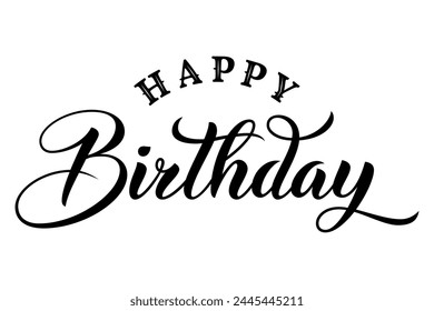 Happy Birthday typography lettering vector illustration.