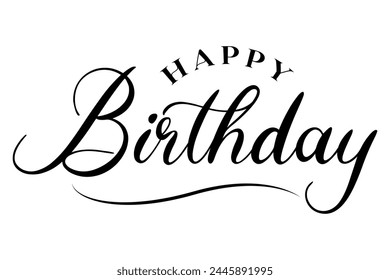 Happy Birthday typography lettering vector illustration.