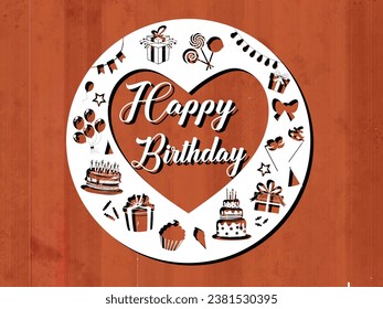 Happy Birthday typography paper Cut Design