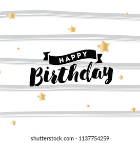 Happy birthday. Typography for poster, invitation, greeting card or t-shirt. Vector lettering, inscription, calligraphy design. Text background