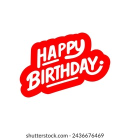 happy birthday typography t shirt sticker vector illustration template design