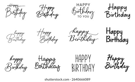 Happy Birthday Typography Template Vector