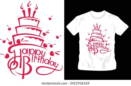 happy birthday typography t-shirt design for birthday celebration