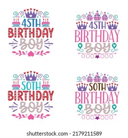 Happy Birthday Typography T-shirt And SVG Design Bundle, Vector EPS Editable Files Bundle, can you download this Designs Bundle for your business.