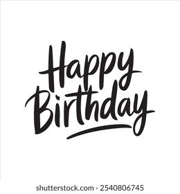 Happy Birthday typography vector art on white background 