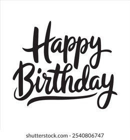 Happy Birthday typography vector art on white background 