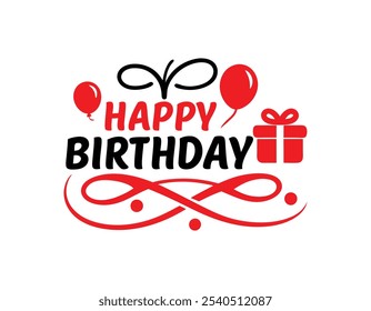 Happy Birthday Typography Vector, Calligraphy, Text Illustration