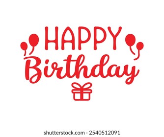 Vector de tipografía de feliz cumpleaños, caligrafía, ilustración de texto