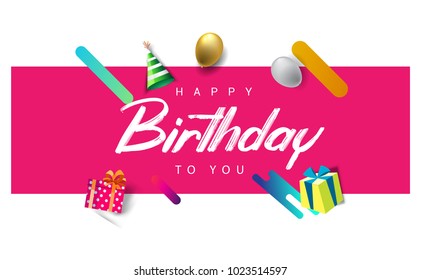 Happy Birthday Logo Design Vector Greeting Stock Vector (Royalty Free ...