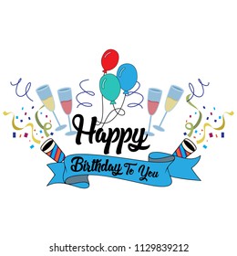 Happy Birthday typography vector design for greeting cards