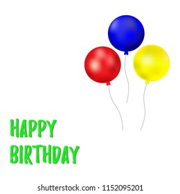Happy Birthday typography vector design for greeting cards and poster with balloons. Design template for birthday celebration