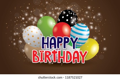 Happy Birthday typography vector design for greeting cards, banner and poster with balloon, design template for birthday celebration.