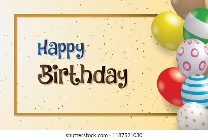 Happy Birthday typography vector design for greeting cards, banner and poster with balloon, design template for birthday celebration.