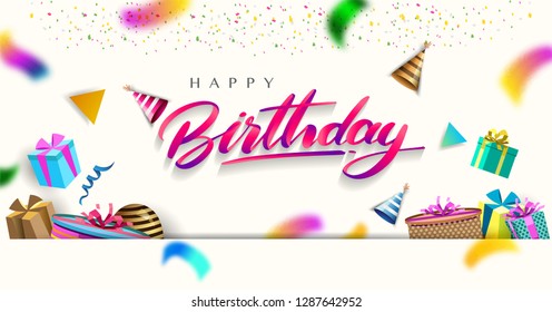 Happy Birthday Typography Vector Design Greeting Stock Vector (Royalty ...