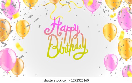 Happy Birthday typography vector design for greeting cards and poster with balloon, and  design template for eps.10
