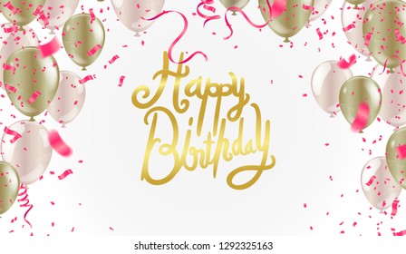 Happy Birthday typography vector design for greeting cards and poster with balloon, and  design template for eps.10