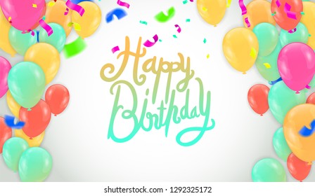 Happy Birthday typography vector design for greeting cards and poster with balloon, and  design template for eps.10