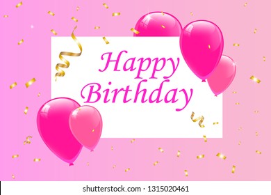 Happy Birthday typography vector design for greeting cards and poster with balloon, confetti, design template for birthday celebration.