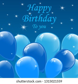 Happy Birthday typography vector design for greeting cards and poster with balloon, confetti, design template for birthday celebration.