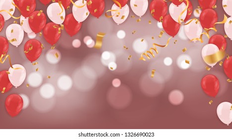 Happy Birthday typography vector design for greeting cards and poster with balloon illustration