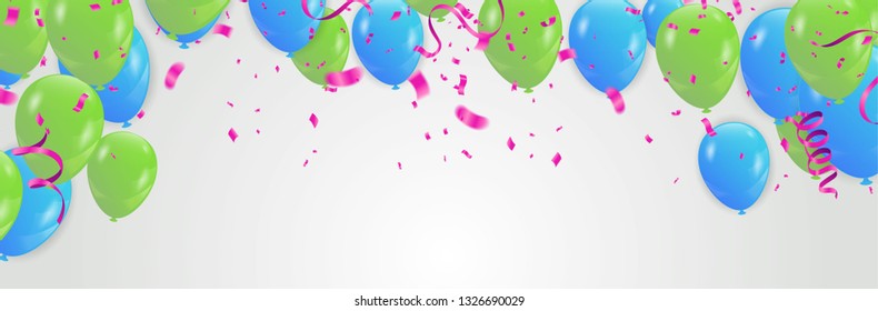 Happy Birthday typography vector design for greeting cards and poster with balloon illustration