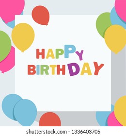 Happy Birthday typography vector design for greeting cards and poster with balloons design template for birthday celebration. 