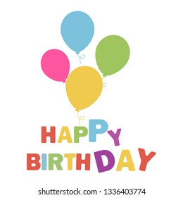 Happy Birthday typography vector design for greeting cards and poster with balloons design template for birthday celebration. 
