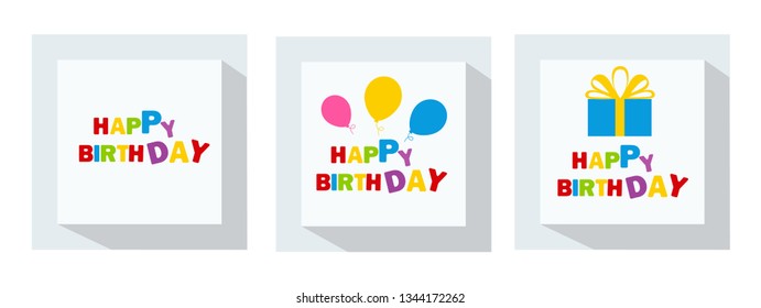 Happy Birthday typography vector design for greeting cards and poster with balloons and gift box, design template for birthday celebration.