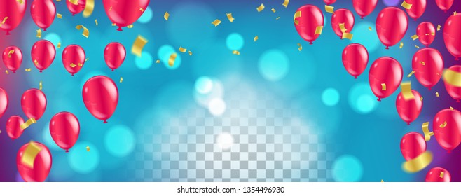 Happy Birthday typography vector design for greeting cards and poster with balloon in the style of cutouts
