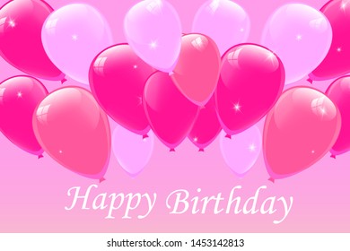Happy Birthday typography vector design for greeting cards and poster with balloon, confetti, design template for birthday celebration.