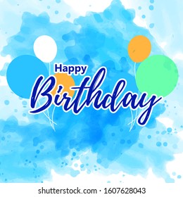 Happy Birthday typography vector design for greeting cards and poster with balloon for birthday celebration.