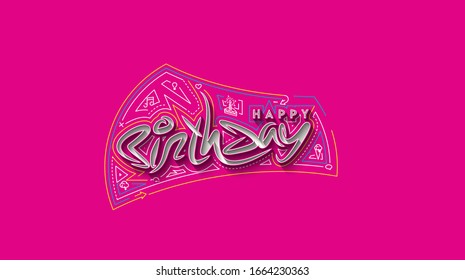 Happy Birthday typography vector design for greeting cards and poster, design template for birthday celebration