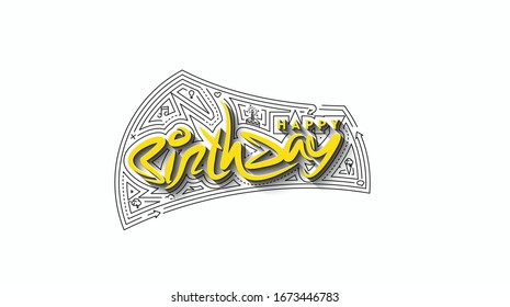 Feliz diseño vectorial de tipografía de cumpleaños para tarjetas de felicitación y póster, plantilla de diseño para celebración de cumpleaños