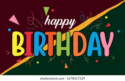 Feliz diseño vectorial de tipografía de cumpleaños para tarjetas de felicitación