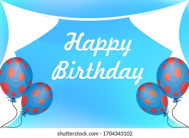 Happy Birthday typography vector design for greeting cards and poster with balloon, design template for birthday celebration.