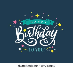 Happy Birthday typography vector design for greeting cards and poster