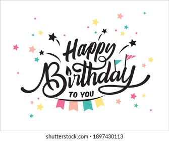 Happy Birthday typography vector design for greeting cards and poster