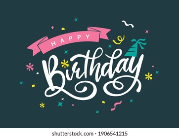 Happy Birthday typography vector design for greeting cards and poster