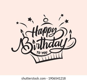 Happy Birthday typography vector design for greeting cards and poster